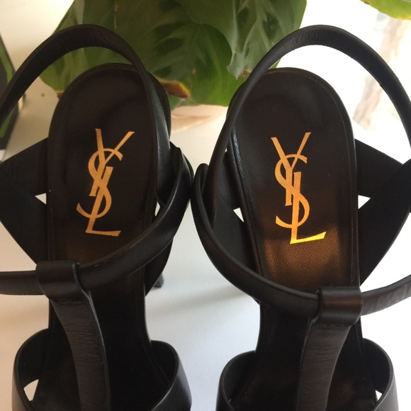 SOLD YSL Saint Laurent Tribute Black Heels 38 - Picture 5 of 8